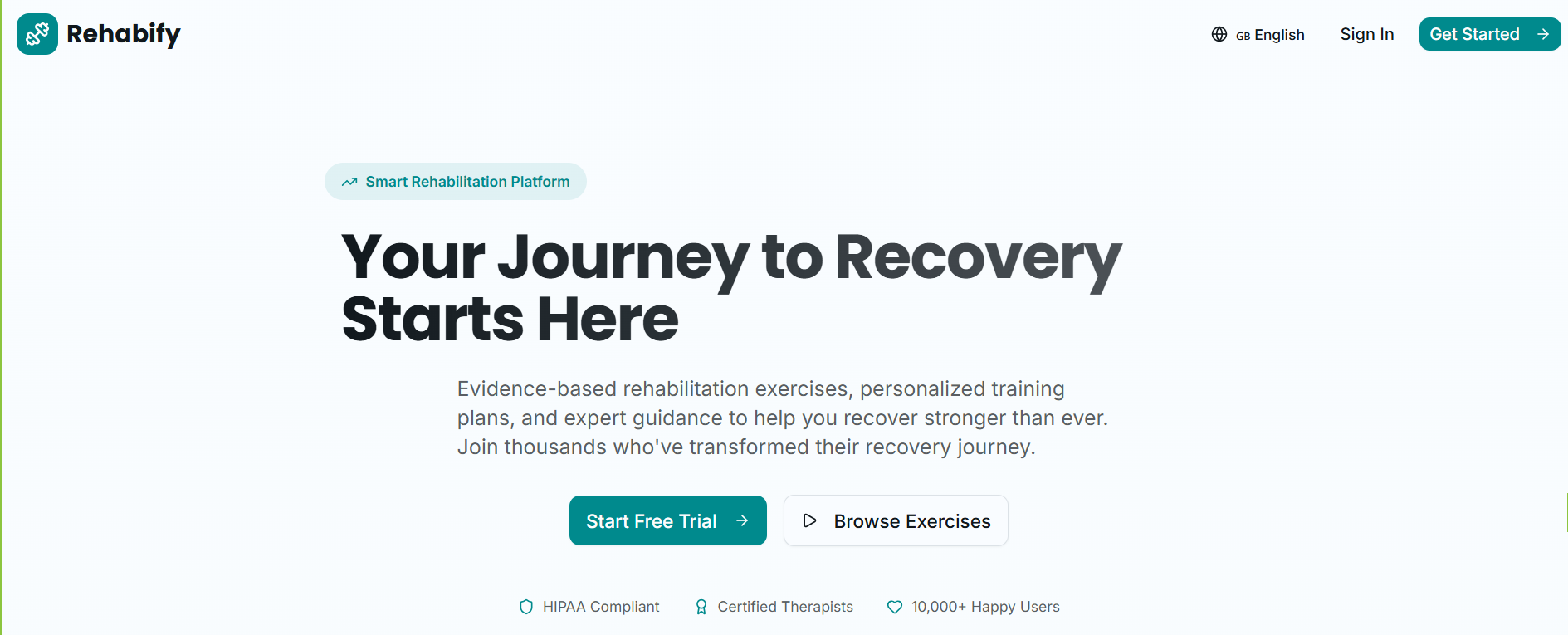 Rehabify - Fitness and Health Tracking Web Application